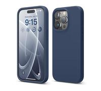 elago Funda Silicona Líquida Compatible con iPhone 15 Pro, Silicona Premium, Funda Protectora Cuerpo Completo [Estructura A Prueba Golpes 4 Capas], Forro Microfibra Suave Antiarañazos (Azul Oscuro)