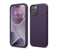 elago Funda Silicona Líquida Compatible con iPhone 15, Silicona Premium, Funda Protectora Cuerpo Completo [Estructura A Prueba de Golpes 4 Capas], Forro Microfibra Suave Antiarañazos (Morado Oscuro)