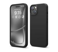 elago Funda Silicona Líquida Compatible con iPhone 15, Silicona Premium, Funda Protectora Cuerpo Completo [Estructura A Prueba de Golpes 4 Capas], Forro Microfibra Suave Antiarañazos (Negro)
