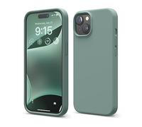 elago Funda Silicona Líquida Compatible con iPhone 15, Silicona Premium, Funda Protectora Cuerpo Completo [Estructura A Prueba de Golpes 4 Capas], Forro Microfibra Suave Antiarañazos (VerdeMedianoche)