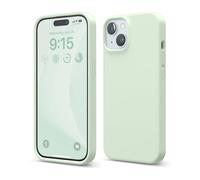 elago Funda Silicona Líquida Compatible con iPhone 15, Silicona Premium, Funda Protectora Cuerpo Completo [Estructura A Prueba de Golpes 4 Capas], Forro Microfibra Suave Antiarañazos (Menta Suave)