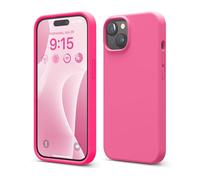 elago Funda Silicona Líquida Compatible con iPhone 15, Silicona Premium, Funda Protectora Cuerpo Completo [Estructura A Prueba de Golpes 4 Capas], Forro Microfibra Suave Antiarañazos (Rosa Vivo)