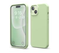 elago Funda Silicona Líquida Compatible con iPhone 15, Silicona Premium, Funda Protectora Cuerpo Completo [Estructura A Prueba de Golpes 4 Capas], Forro Microfibra Suave Antiarañazos (Verde Pastel)