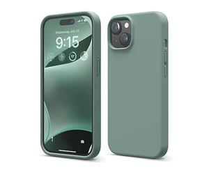 elago Funda Silicona Líquida Compatible con iPhone 15, Silicona Premium, Funda Protectora Cuerpo Completo [Estructura A Prueba de Golpes 4 Capas], Forro Microfibra Suave Antiarañazos (VerdeMedianoche)