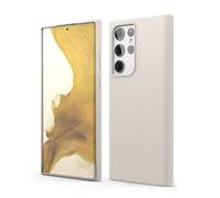 elago Funda Silicona Líquida Compatible con Samsung Galaxy S22 Ultra Case (6.8"), Silicona Premium, Protección Completa - Carcasa de 3 Capas, Prueba de Golpes, Microfibra Antiarañazos (Piedra Beige)