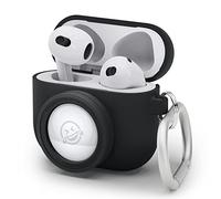 elago Funda Snapshot Compatible con AirPods 3 y AirTag | Diseño de Cámara, Carcasa de Seguimiento, Llavero Incluido [Dispositivo de Seguimiento No Incluido] (Negro)