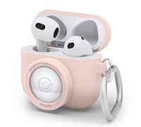 elago Funda Snapshot Compatible con AirPods 3 y AirTag | Diseño de Cámara, Carcasa de Seguimiento, Llavero Incluido [Dispositivo de Seguimiento No Incluido] (Rosa Piedra)