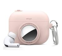 elago Funda Snapshot para AirPods Pro y AirTag | Diseño de Cámara, Carcasa de Seguimiento, Llavero Incluido, Dispositivo de Seguimiento No Incluido (Rosa Piedra)