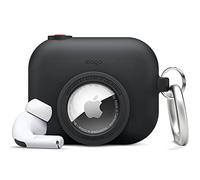 elago Funda Snapshot para AirPods Pro y AirTag | Diseño de Cámara, Carcasa de Seguimiento, Llavero Incluido, Dispositivo de Seguimiento No Incluido (Negro)