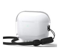 elago Funda Transparente Compatible con AirPods Pro 3, con Correa, Transparencia Duradera, Protección Anticaídas, TPU Suave, Frontal con LED Visible, Carga Inalámbrica (Transparente)