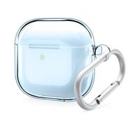 elago Funda Transparente Compatible con la Funda de AirPods 4 - Compatible con la Funda de AirPods 4, Mosquetón Incluido, Reducción del Amarilleo, Carga Inalámbrica, Protección Completa (Azul Aqua)