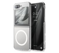 elago Funda Transparente Magnética Compatible con Samsung Galaxy Z Flip 7 FE, Z Flip 6 - Compatible con Cargador MagSafe, Potencia Magnética Fuerte, PC Transparente Premium, Parachoques Antigolpes