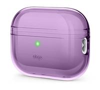 elago Funda Transparente para Apple AirPods Pro 2.ª Generación | Carcasa Protectora, Antigolpes, Cinta de Gel Incluida, Carga Inalámbrica, Menor Amarilleamiento (Morado Oscuro)
