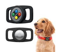 elago Funda W5 para Collar de Mascota Compatible con Apple AirTag (2.ª/1.ª generación) - Soporte de Silicona para Collares de Perros y Gatos, Dispositivo No Incluido (Negro)