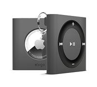 elago Funda W7 Estuche para Llavero Compatible con Apple AirTags - Protección, Llavero con Mosquetón, Diseño de Reproductor MP3 Retro Clásico, Dispositivo de Seguimiento No Incluido (Gris Oscuro)