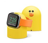 elago | Line Friends W2 Soporte Cargador Compatible con Apple Watch Series 11/10/9/8/7/6/5/4/3/2/1/Ultra3/Ultra2/Ultra/SE3/SE2/SE (49/46/45/44/42/41/40/38 mm) - Modo mesita de Noche (Sally)