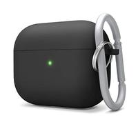 elago Liquid Hybrid Funda Silicona con Mosquetón Diseño para Apple AirPods Pro Funda - Triples Estructuras Capas : Protección Shockproof, Premium Silicona Funda para AirPods Pro Funda (Negro)