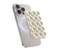 elago Montura de Teléfono con Ventosa Magnética, Compatible con Funda MagSafe - Agarre de Silicona Desmontable para iPhone, Ideal para Selfies y Grabación Sin Manos en TikTok e Instagram (Beige)
