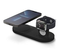 elago MS Charging Hub Duo Compatible con Caricatore MagSafe - Para iPhone 16/15/14/13/12, Todas Las Series de Apple Watch y AirPods 4/3 y Pro2/1 [Sin Cargador] (Negro)