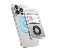 elago PortaCarte Magnetico Transparente Compatible con MagSafe para iPhone Serie 17/16/15/14/13/12 - Portafoglio Sicuro para Telefono, Resistente in Policarbonato, Diseño clásico del iPod (Plata)