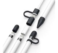 elago Set de Protección para Apple Pencil 1.ª Generación | Soporte para Tapa, Repuesto de Tapa, Correa Adaptadora de Cable de Carga, Protector de Punta [4 Artículos] (Negro)