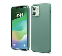 elago Silicona Líquida Funda Compatible con iPhone 12 Case y Compatible con iPhone 12 Pro Case (6.1"), Silicona Premium, Protección Funda Protectora 3 Tapas Estructura (Verde Noche)