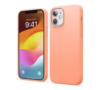 elago Silicona Líquida Funda Compatible con iPhone 12 Case y Compatible con iPhone 12 Pro Case (6.1"), Silicona Premium, Protección Funda Protectora 3 Tapas Estructura (Naranja)