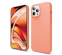 elago Silicona Líquida Funda Compatible con iPhone 12 Pro MAX Case (6.7"), Silicona Premium, Protección Funda Protectora 3 Tapas Estructura (Naranja)