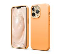 elago Silicona Líquida Funda Compatible con iPhone 13 Pro Case (6.1"), Silicona Premium, Protección Completa - Prueba de Golpes, Anti-Arañazos Revestimiento de Microfibra Suave (Naranja)