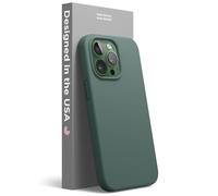 elago Silicona Líquida Funda Compatible con iPhone 13 Pro Case (6.1"), Silicona Premium, Protección Completa - Prueba de Golpes, Anti-Arañazos Revestimiento de Microfibra Suave (Verde Noche)
