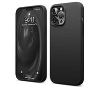 elago Silicona Líquida Funda Compatible con iPhone 13 Pro MAX Case (6.7"), Silicona Premium, Protección Completa - Prueba de Golpes, Anti-Arañazos Revestimiento de Microfibra Suave (Negro)