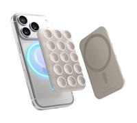 elago Soporte Magnético con Ventosa Compatible con MagSafe para iPhone | Agarre de Silicona Desmontable, Selfies y Vídeos sin Manos para TikTok/Instagram, Fuerte Sujeción Magnética (Piedra)
