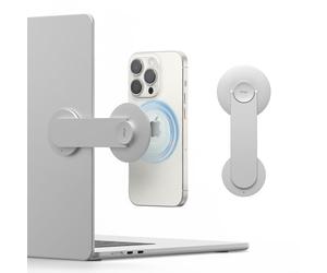 elago Soporte Magnético de Teléfono para Portátil y MacBook | Compatible con MagSafe, iPhone 17/16/15/14/13/12, Lateral Ajustable 180°, Delgado, Portátil y Plegable