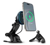 elago Soporte Magnético para Cargador de Coche | Compatible con MagSafe, iPhone 17/16/15/14/13/12 y Todo Móvil con Carga Inalámbrica, Anillo Magnético Incluido, Dos Montajes