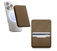 elago Tarjetero Magnético de Cuero Vegano para 4 Tarjetas - Compatible con MagSafe para iPhone, Cartera Segura para el Teléfono, Protección contra Arañazos, Admite Monedas y Billetes (Beige Grisáceo)