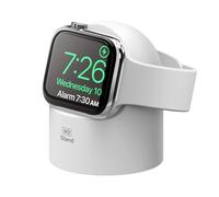 elago W2 Soporte de Carga Compatible con Apple Watch Series 11/10/9/8/7/6/5/4/3/2/1/Ultra3/Ultra2/Ultra/SE3/SE2/SE (49/46/45/44/42/41/40/38 mm) - Modo Soporte Nocturno [Sin Cargador] (Blanco)