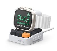 elago W9 Soporte Compatible con Apple Watch Serie 10/9/8/7/6/5/4/3/2/1/Ultra 2/Ultra/SE 2/SE (49mm 46mm 45mm 44mm 42mm 41mm 40mm 38mm), Compatible con Galaxy Watch Serie 7/6/5/Ultra (Gris Claro)