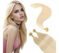 Elailite Extensiones Pelo Natural Queratina 1 Gramo Remy Cabello Humano 100g sin Clip U Tip Keratina Invisibile 100 Piezas Largas 50cm #613 Rubio Muy Claro