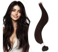Elailite Extensiones Queratina Pelo Natural sin Clip #04 Castaño Medio, 25 Mechas 25g U Tip Keratin Cabello Humano 40cm