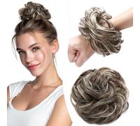 Elailite Moño Postizo de Pelo 6AH613# Castaño Castaño/Rubio Claro, Moños Postizos Coleteros Coleta Postiza Coletas Extensión de Coletero para Mujer Cabello Accesorios 35g