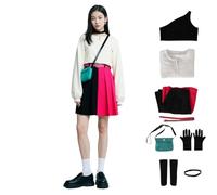 Elaina Eleina - Disfraz de cosplay de JK, uniforme, abrigo y chaleco con bolsa para Halloween, carnaval, fiesta (rosa, M)
