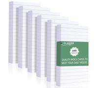 Elakiri 400 Flashcards A6 Con Rayas, Papel Grueso De 150g/M², Blanco,Las Tarjetas Estudio De 10.5 X 14.8cm Que Se Pueden Utilizar Para Material Oficina Y Papeleria,Material Escolar