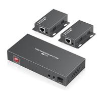 Elalight Divisor extensor HDMI 4K 1x2 sobre cable Ethernet CAT5/6/7 de 165 | Extiende 1 fuente HDMI a 2 pantallas | Hasta 230 pies | Control IR, EDID, HDMI Loop Out | Iglesia/sala de conferencias