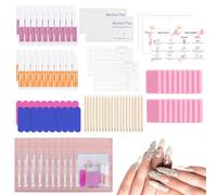 ELALRAU Kit de herramientas de uñas a presión de 20 piezas: kit de preparación de uñas con pegamento de uñas, removedor de pegamento, mini lima de uñas, pulidor de uñas, almohadilla de preparación,