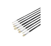 Elan Juego de Pinceles Angulares, 8 Piezas de Pinceles Sintéticos Tipo Cerda, Pincel Pelo Sintetico de Mango Largo, Pinceles de Cerda Oleo