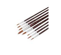 Elan Juego Pinceles Redondos, 8 Piezas Pincel Pelo Sintetico de Nailon para Pintura, Mango Corto, Set Pinceles Pintura Acrilica y Gouache