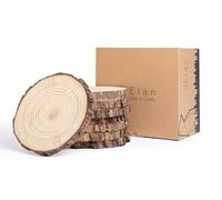 Elan Rodajas de Madera 20-23 cm de Diámetro 8 Piezas, Troncos Decoración, Redonda, Círculos, Tronquitos para Manualidades, Disco