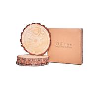Elan Rodajas de Madera 28-31 cm de Diámetro 4 piezas, Troncos Madera Decoracion, Madera Redonda, Tronco Madera, Circulos Madera, Tronquitos de Madera para Manualidades, Disco Madera, Decoracion