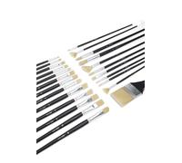 Elan Set de Pinceles para Óleo, 24 Piezas Sintéticos Tipo Cerda, Mango Largo, Pinceles Angulares, Bright, Abanico, Lengua de Gato, Planos y Redondos