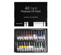 Elan Set Pintura Oleo Profesional, 24 Tubos de Pintura al Oleo 50ml,Set Pinturas para Lienzos, Kit Pintura Adultos